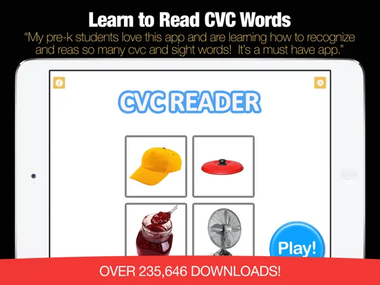 CVC Words Reader - Learn to Read 3 Letter Words iPad  Screenshots