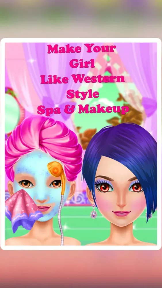 Captures d'écran de Glam Girls - Western Saloon MakeUp & DressUp Game