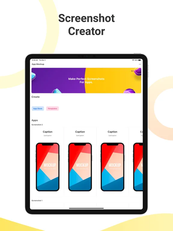 Mockup - App Screenshot Design iPad  Screenshots