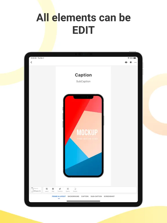 Mockup - App Screenshot Design iPad  Screenshots