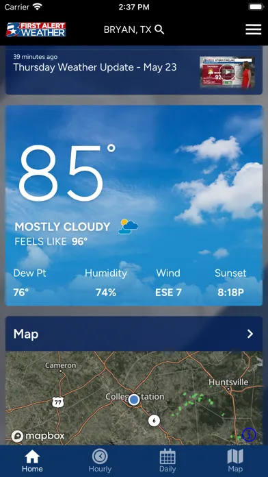 Capturas de tela do KBTX First Alert Weather