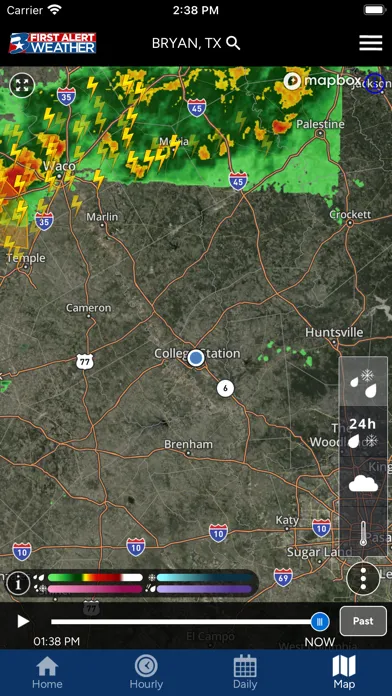Capturas de tela do KBTX First Alert Weather