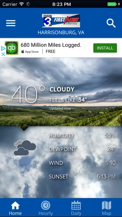 Ảnh chụp màn hình của WHSV-TV3 Weather