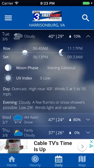 Ảnh chụp màn hình của WHSV-TV3 Weather