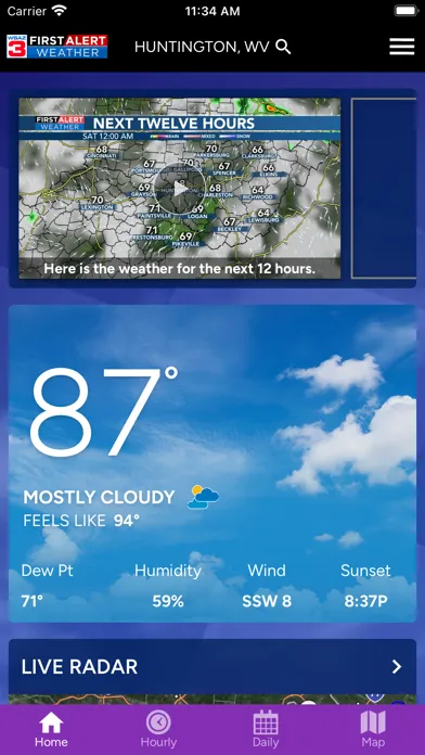 Tangkapan skrin WSAZ Weather