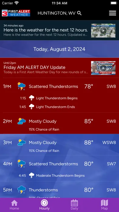 Tangkapan skrin WSAZ Weather