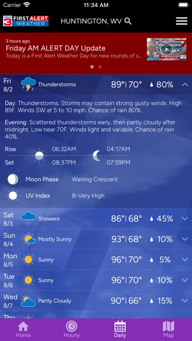 Tangkapan skrin WSAZ Weather