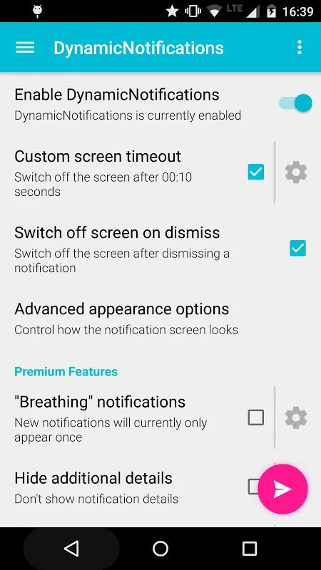 ภาพหน้าจอของ DynamicNotifications