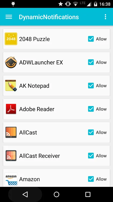 ภาพหน้าจอของ DynamicNotifications