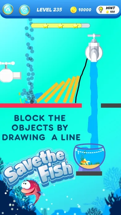 Tangkapan skrin Save The Fish - Physics Puzzle
