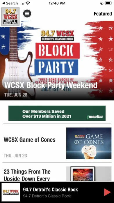 94.7 WCSX स्क्रीनशॉट