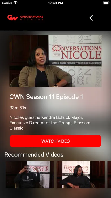 Capturas de tela do Greater Works Network
