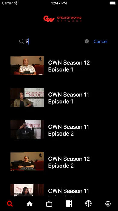 Capturas de tela do Greater Works Network
