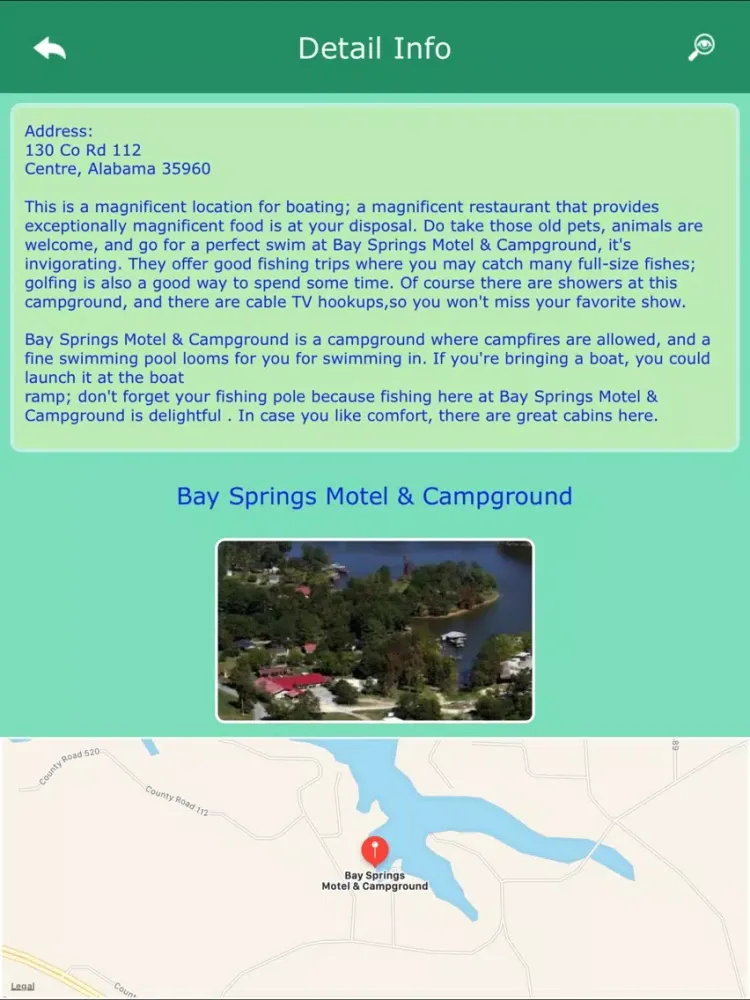 تصاویر Alabama Campgrounds & Parks iPad 
