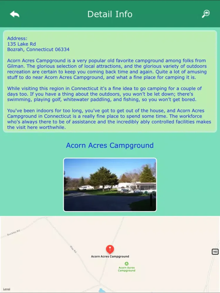 Connecticut Camping Guide iPad  Ekran Görüntüleri