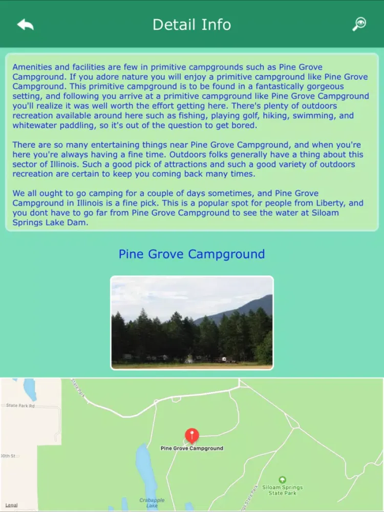 Illinois Camping Locations iPad 应用截图