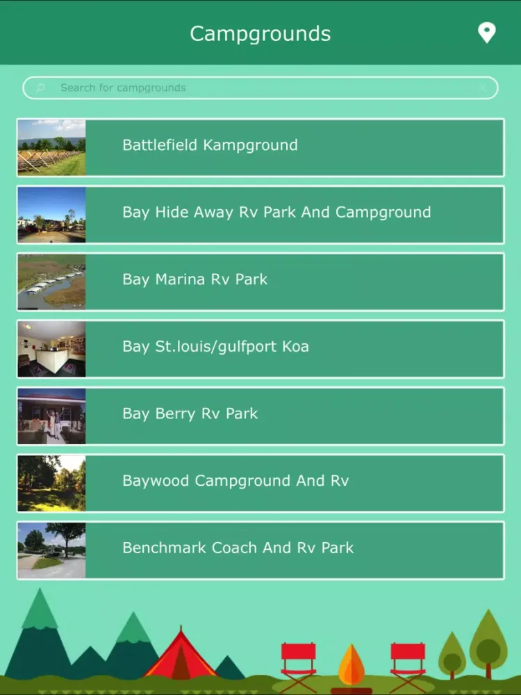 ภาพหน้าจอของ Mississippi RV Campgrounds iPad 