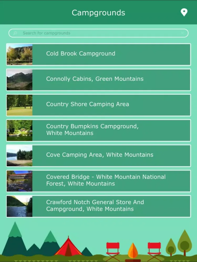 New Hampshire Camping Guide iPad  Screenshots