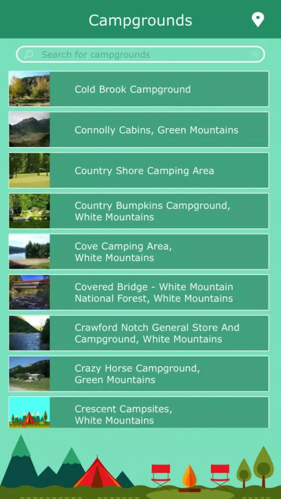 New Hampshire Camping Guide Screenshots