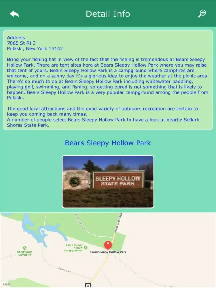 Скриншоты New York Camping Locations iPad 