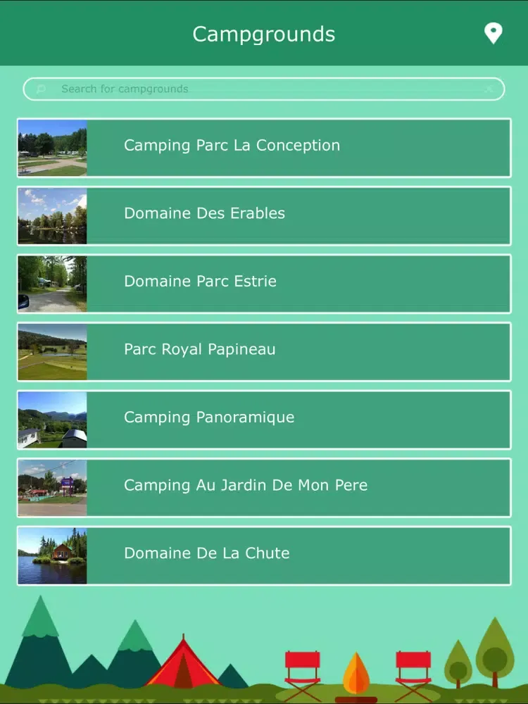 Скриншоты Quebec Campgrounds Guide iPad 