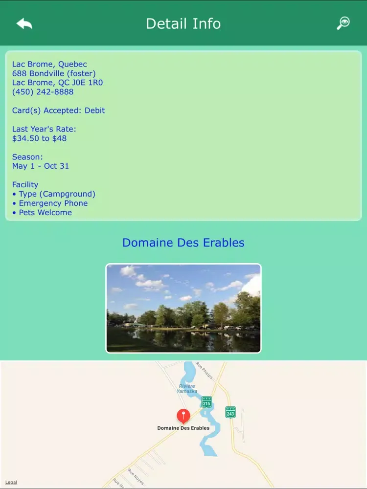 Скриншоты Quebec Campgrounds Guide iPad 