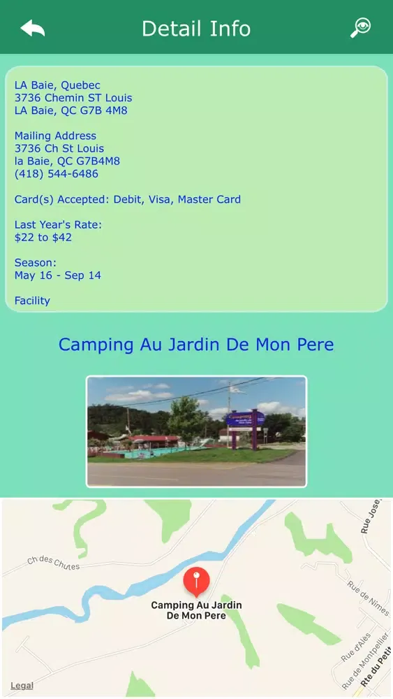 Скриншоты Quebec Campgrounds Guide