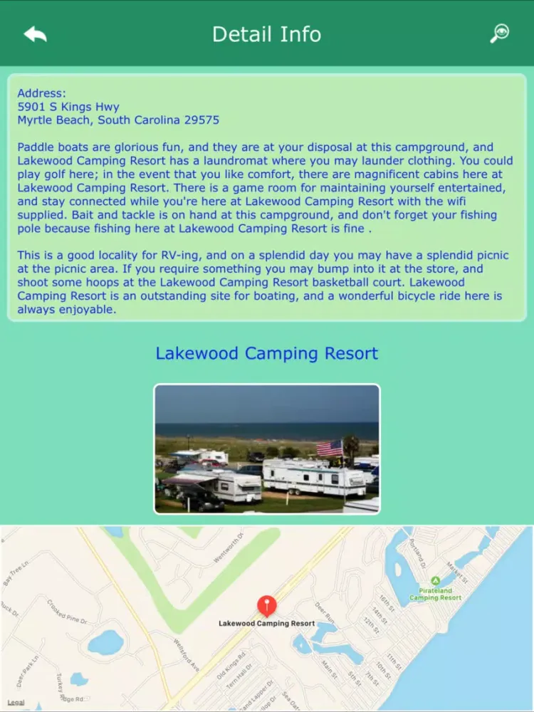 Скриншоты South Carolina Camping iPad 