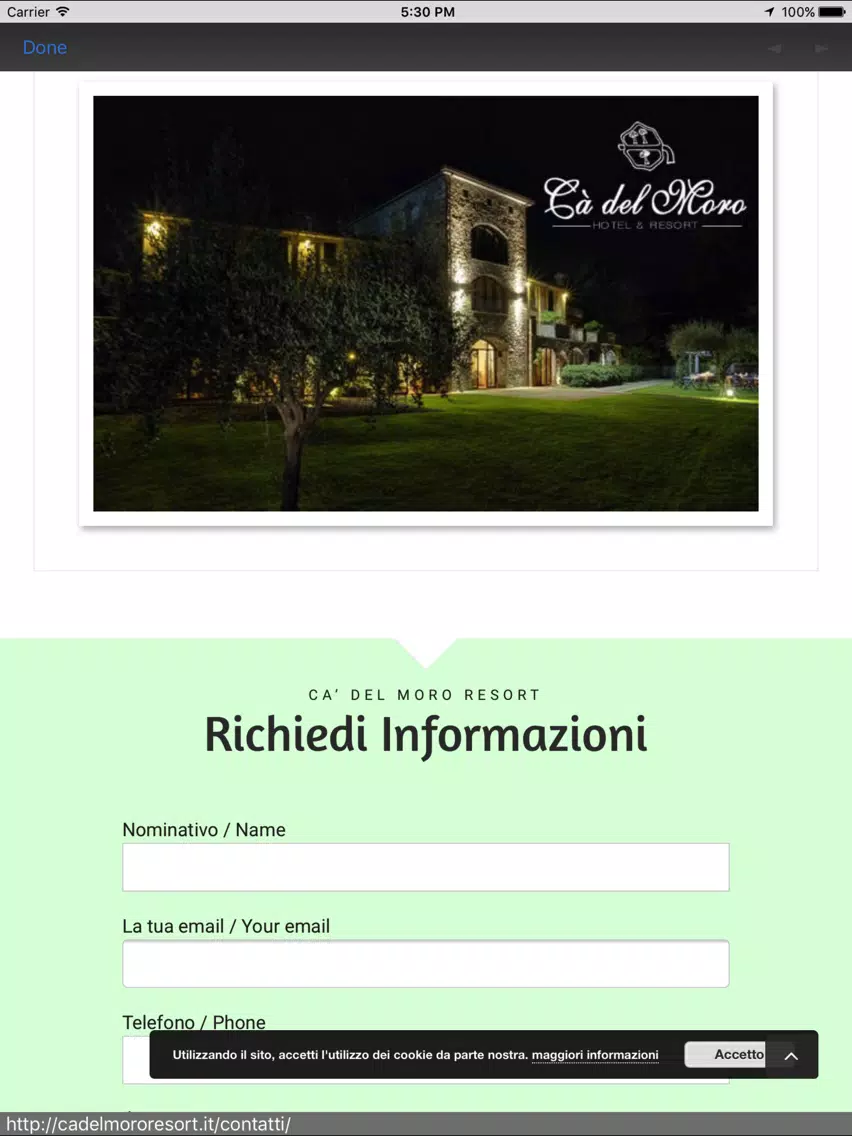 Cà del Moro Hotel&Resort iPad 应用截图