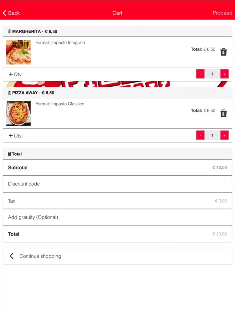 Capturas de tela do Pizza Away Aulla iPad 