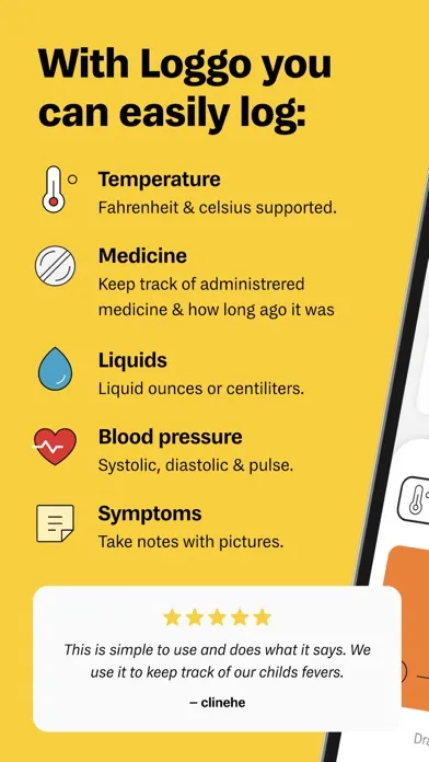 Loggo: Medicine & Fever app Screenshots