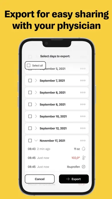Loggo: Medicine & Fever app Screenshots