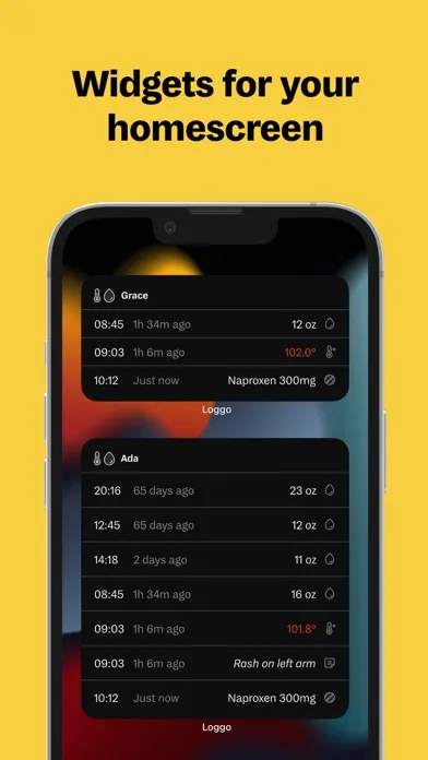 Loggo: Medicine & Fever app Screenshots