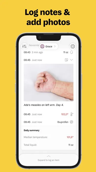 Loggo: Medicine & Fever app Screenshots