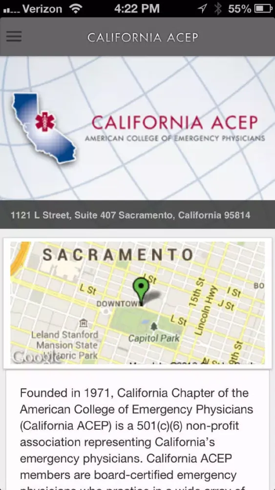 California ACEP سکرین شاٹس