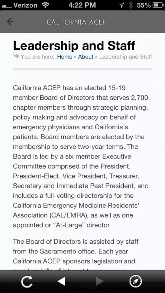 California ACEP سکرین شاٹس