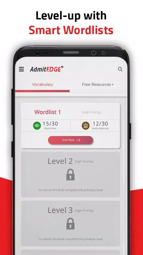 AdmitEDGE WordBot: GRE Vocab Screenshots