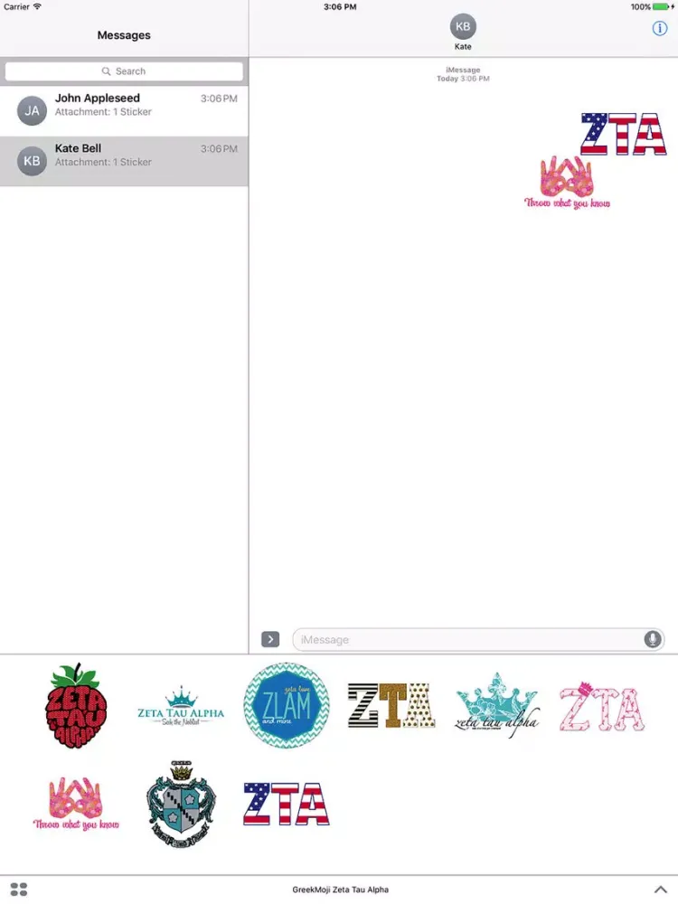 Capturas de tela do GreekMoji - Zeta Tau Alpha Sticker Pack iPad 