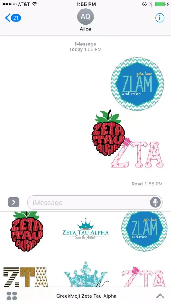 Capturas de tela do GreekMoji - Zeta Tau Alpha Sticker Pack