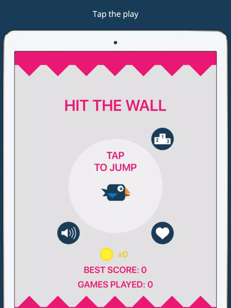 Tangkapan layar Hit the wall, Don’t touch the spikes iPad 