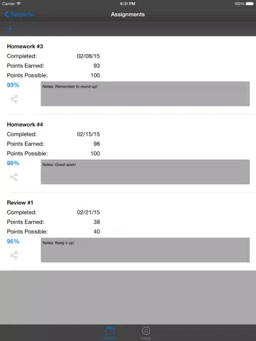 TrackerPro GradeBook iPad  스크린샷
