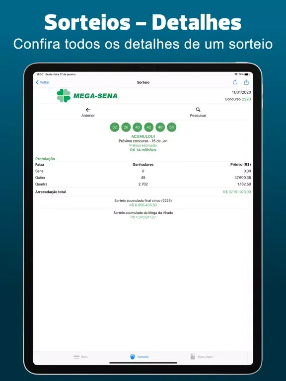 Capturas de pantalla de Loteria Resultados iPad 