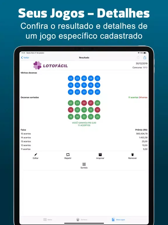 Capturas de pantalla de Loteria Resultados iPad 