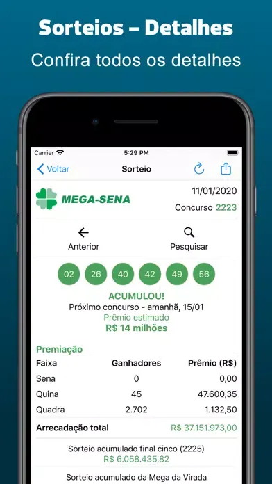 Capturas de pantalla de Loteria Resultados
