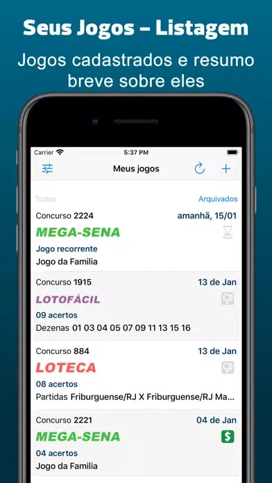 Capturas de pantalla de Loteria Resultados