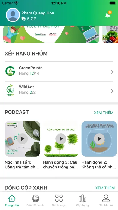 Capturas de tela do GreenPoints
