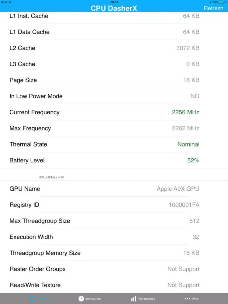 Captures d'écran de CPU DasherX iPad 