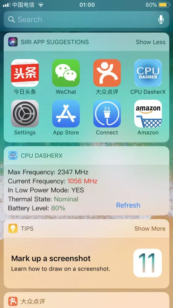 Captures d'écran de CPU DasherX