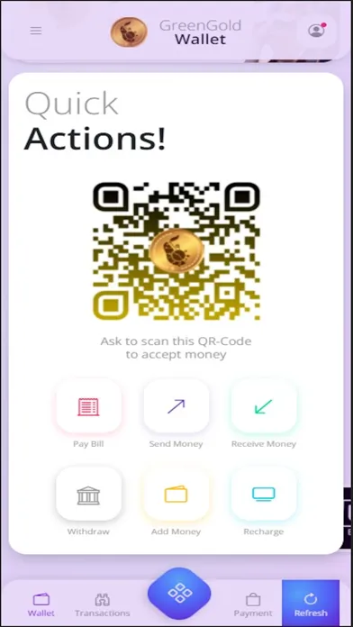 Ảnh chụp màn hình của GreenGoldWallet
