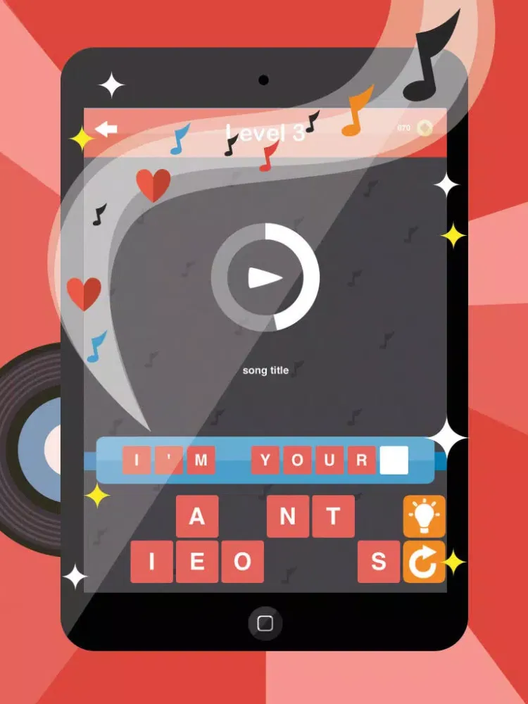 Nothing but Love Songs, Guess it! (Top Free Popular Love Songs Quiz) iPad  Screenshots
